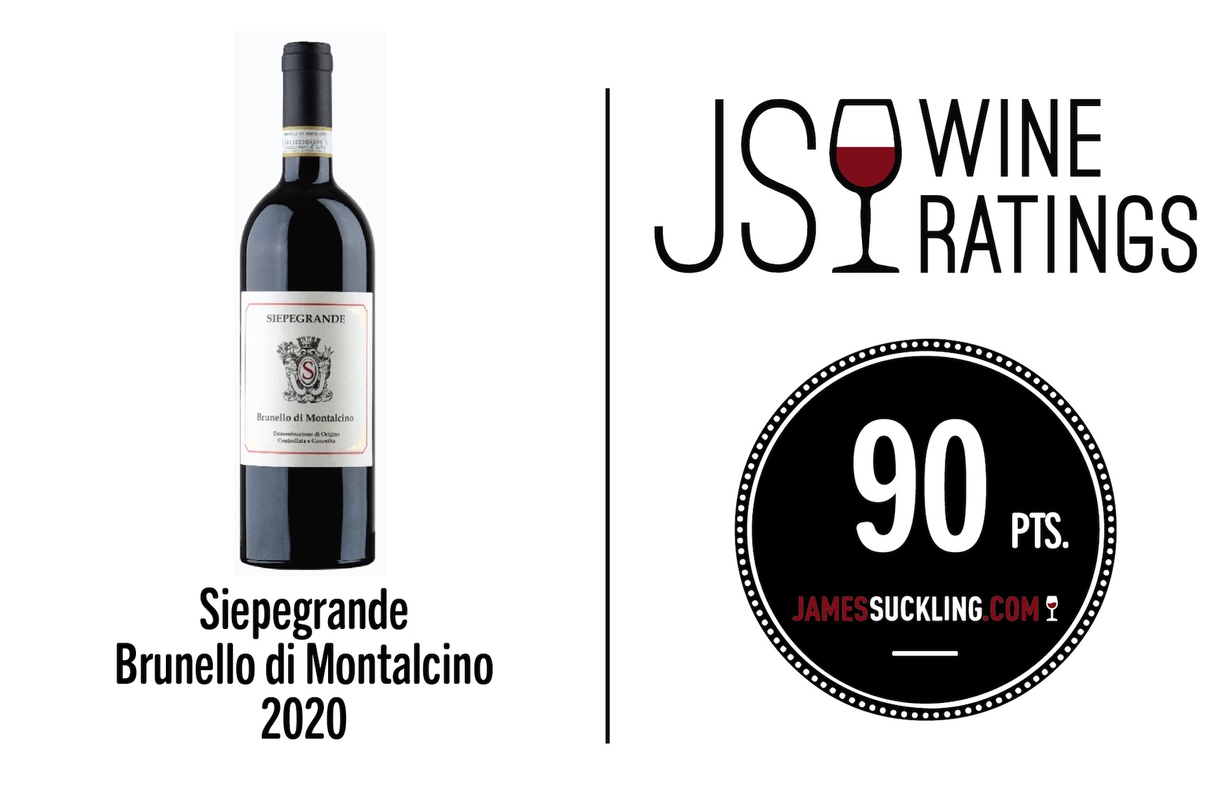 Siepegrande Brunello di Montalcino 2020, James Suckling points