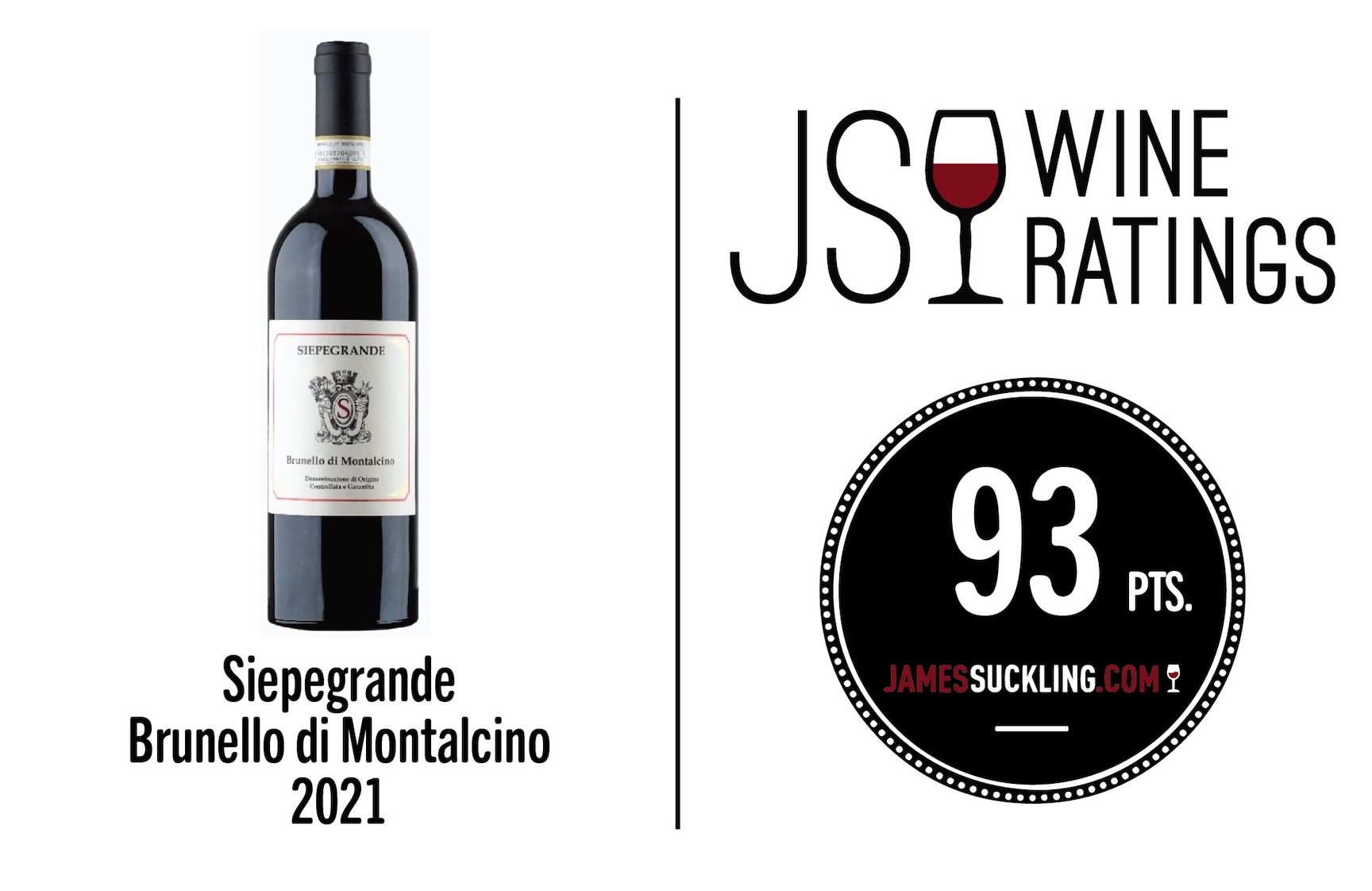 Siepegrande Brunello di Montalcino 2021, James Suckling points